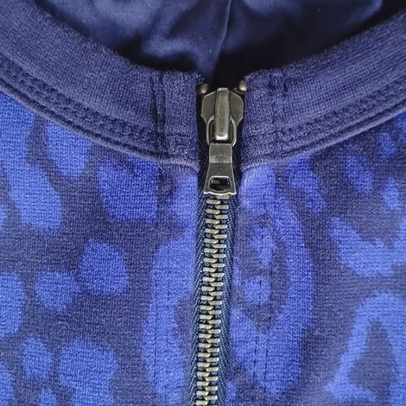 Gap "Powerful Blue" Leopold Print Round Neck Zippered Jacket- Sz. 18 - Picture 8 of 11